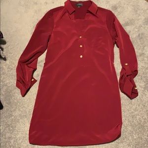 Burgundy Shirtdress
